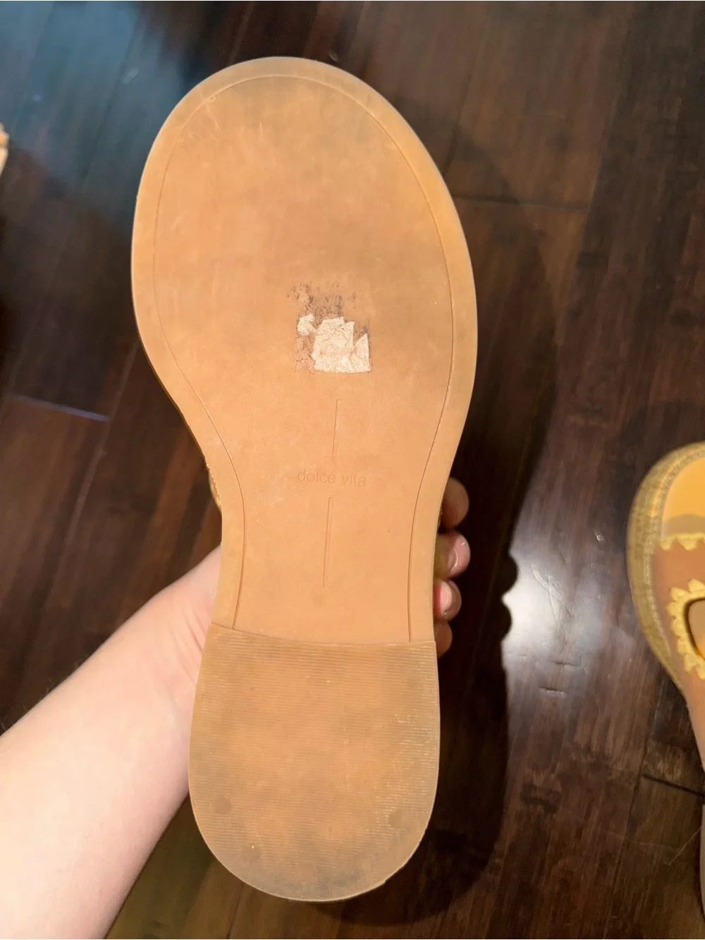 Dolce Vita Tan and Cream Double-Buckle Slide Sandals